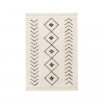 Kreem pestav k&auml;sitsi kootud puuvillane vaip 140x210 cm Bereber Rhombs - Lorena Canals