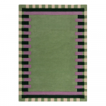 Roheline-lilla k&auml;sitsi kootud villane vaip 120x170 cm Kai Wool Border - Flair Rugs