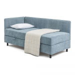 Sinine polsterdatud &uuml;heinimesevoodi koos panipaiga ja madratsiga 90x200cm Avela - Bonami Selection