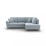 Helesinine sametist panipaigaga nurgadiivanvoodi (parem nurk/"L"-kujuline) Kyoto - Cosmopolitan Design