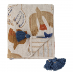 Taaskasutatud puuvillast pruun tekk 130x160 cm Anniversary - Bloomingville