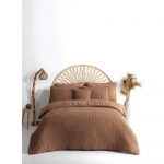 Pruun Renforc&eacute; puuvillast pikendatud voodipesu kaheinimesevoodile 240x220 cm Waffle Striped - Mila Home Luxury