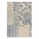 Sinine/beež k&auml;sitsi kootud villavaip 200x290 cm Eloise Patchwork - Flair Rugs