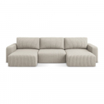 Beež velvetist panipaigaga nurgadiivanvoodi (U-kujuline) Kona - Makamii