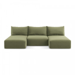 Roheline sametist panipaigaga nurgadiivanvoodi (U-kujuline) Kalena - Makamii