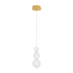 Valge/kuldne metallist LED-rippvalgusti klaasist varjuga, &oslash; 10 cm Perla - Nova Luce