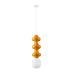Valge/oranž keraamiline ripplamp klaasist varjuga, &oslash; 18 cm Clio - Nova Luce