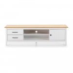 Valge m&auml;nnipuidust telerilaud 158x47 cm Miranda &ndash; Marckeric