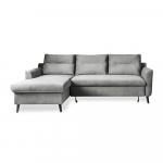 Helehall sametist nurgadiivan, vasakpoolne nurgas Stylish Stan - Miuform