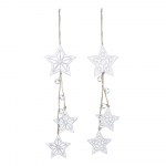 Komplekt 2 valge riputatavat kaunistust t&auml;htedega - Ego Dekor