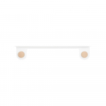 Valge terasest seinariiul tammepuust detailidega, 2 konksuga, pikkus 70 cm. Hook - Gazzda