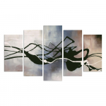 Mitmeosaline maal Mustad jooned, 110 x 60 cm - Wallity