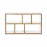 Valge raamaturiiul 150x83 cm Berlin - TemaHome