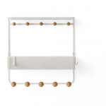 Valge naturaalne metallist seinakinnitus riiuliga Estique - Umbra