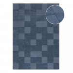 Tumesinine k&auml;sitsi kootud villane vaip 160x230 cm Checkerboard - Flair Rugs