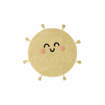 Kollane pestav k&auml;sitsi kootud puuvillane laste vaip &oslash;100 cm You're My Sunshine - Lorena Canals