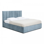 Sinine polsterdatud kaheinimesevoodi koos voodip&otilde;hja ja panipaigaga 180x200cm Thessa Bold Line - Bonami Selection