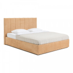 Sinepiv&auml;rvi polsterdatud kaheinimesevoodi koos voodip&otilde;hja ja panipaigaga 180x200cm Thessa Bold Line - Bonami Selection