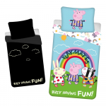 Puuvillane helendava efektiga laste voodipesu 140x200 cm Peppa Pig - Jerry Fabrics