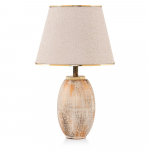 Kreem/kuldne lauavalgusti tekstiilist varjuga (k&otilde;rgus 50 cm) - Opviq lights