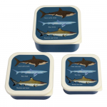 Tumesinised laste suupistekarbid, 3-osaline komplekt Sharks - Rex London