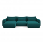 T&uuml;rkiissinine sametist lahtik&auml;iv/panipaigaga U-kujuline nurgadiivan Kapua &ndash; Makamii