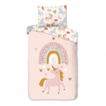 Roosa puuvillane laste voodipesu &uuml;heinimesevoodile 140x200 cm Unilove - Good Morning