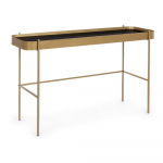 Kuldse klaasist pealispinnaga konsoollaud 43x120,5 cm Rashida - Bizzotto