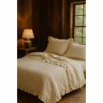 Beež Renforc&eacute; puuvillast voodipesu &uuml;heinimesevoodile 140x200 cm Amalia Striped - Mila Home Luxury