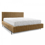 Ookerkollane polsterdatud kaheinimesevoodi koos panipaiga ja voodip&otilde;hjaga 140x200 cm Plissa - ELTAP