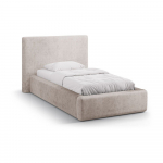 Beež polsterdatud &uuml;heinimesevoodi koos panipaiga ja voodip&otilde;hjaga 90x200 cm Amy - Micadoni