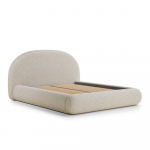 Kreem polsterdatud kaheinimesevoodi koos panipaiga ja voodip&otilde;hjaga 160x200 cm Maumere - Maison de R&ecirc;ve