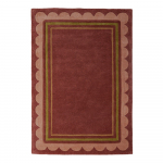 Burgundiapunane k&auml;sitsi kootud villane vaip 160x230 cm Lois - Flair Rugs