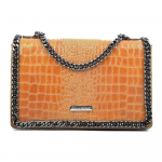 Konjaki pruunist nahast keti k&auml;ekott - Carla Ferreri