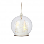 Valge rippuv j&otilde;ulu valguskaunistus &oslash; 9 cm Myren &ndash; Marksl&ouml;jd