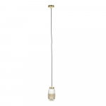 Kuldset v&auml;rvi rippvalgusti klaasist lambivarjundiga &oslash; 12 cm Robin - White Label