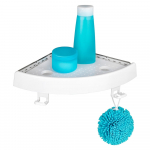 Valge nurgas isekandev plastikust vannitoa riiul Quick-Fit - Allstar