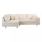 Kreem velvetist nurgadiivan (vasak nurk) Lincoln - Ropez