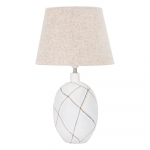 Valge-kreem tekstiilist varjuga laualamp (k&otilde;rgus 60 cm) Lines &ndash; Mauro Ferretti