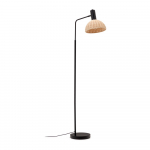 Must-puiduv&auml;rvi rotangist varjuga p&otilde;randalamp (k&otilde;rgus 157 cm) Damila - Kave Home