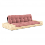 Roosa velvetist diivanvoodi 244 cm Base - Karup Design