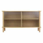 Tammepuidust l&uuml;kandustega vitriinkapp 135x73,5x48 cm Italic - UMAGE