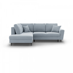 Helesinine sametist panipaigaga nurgadiivanvoodi (vasak nurk/"L"-kujuline) Kyoto - Cosmopolitan Design