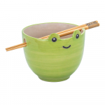 Roheline kivikeraamikast kauss 450 ml Frog - Sass & Belle