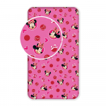 Roosa puuvillane laste lina 90x200 cm Minnie "Hearts" - Jerry Fabrics