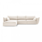 Beež sametist nurgadiivan (vasak nurk) Vanda - Mazzini Sofas