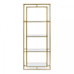 Kuldse v&auml;rvi terasest raamaturiiul 68x172,5x28 cm Elenor - Bizzotto