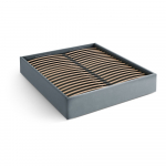 Helesinine polsterdatud kaheinimesevoodi panipaigaga/ilma peatsita, koos raamiga 180x200 cm Susan &ndash; Micadoni