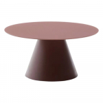 Terrakottapunane &uuml;mmargune diivanilaud klaasist pealispinnaga &oslash; 80 cm Wilshire - Kave Home