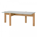 Kohvilaud naturaalses v&auml;rvitoonis klaasist pealispinnaga 55x105 cm Kob - noo.ma